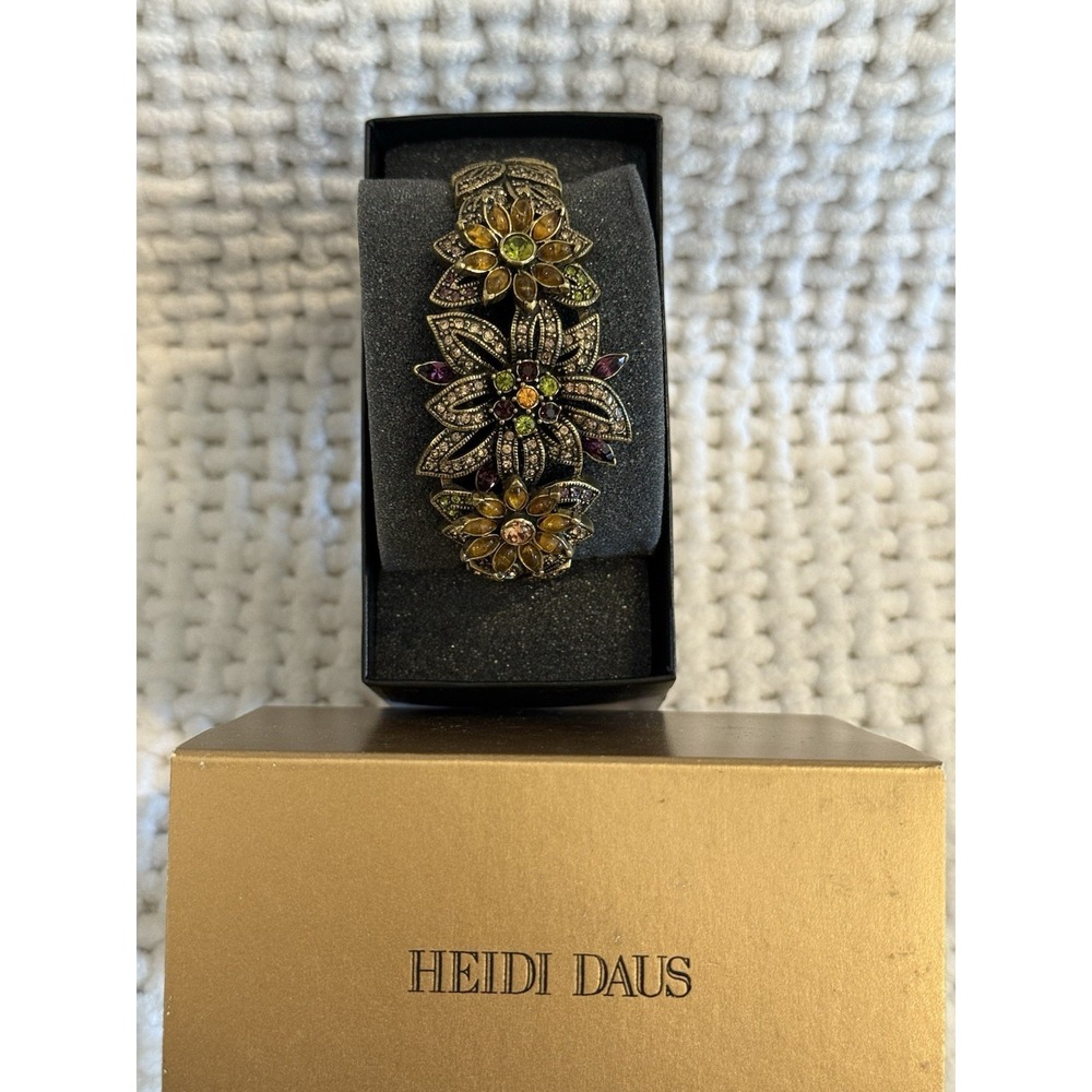 Heidi Daus Floral Crystal Bracelet Autumn Colors Statement Jewelry 539536